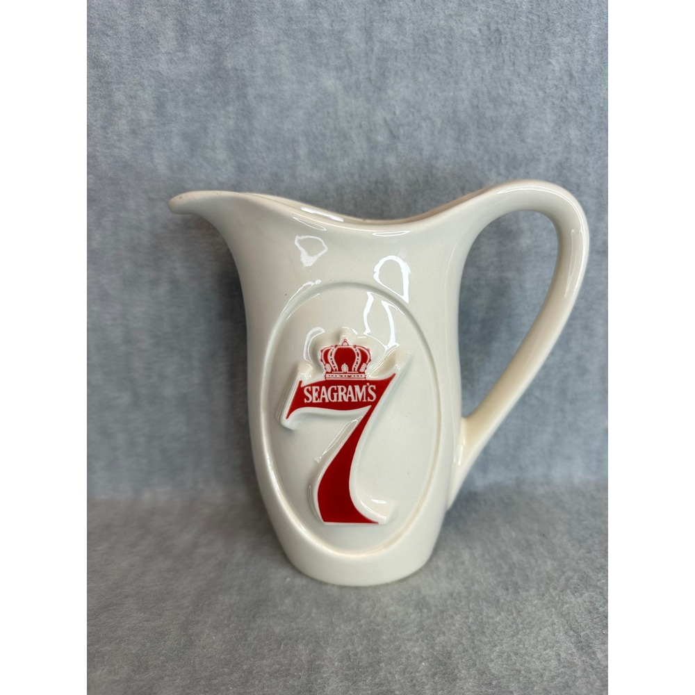 Seagrams 7 Ceramic Cream Pitcher Crown Logo‎ Collectible Barware